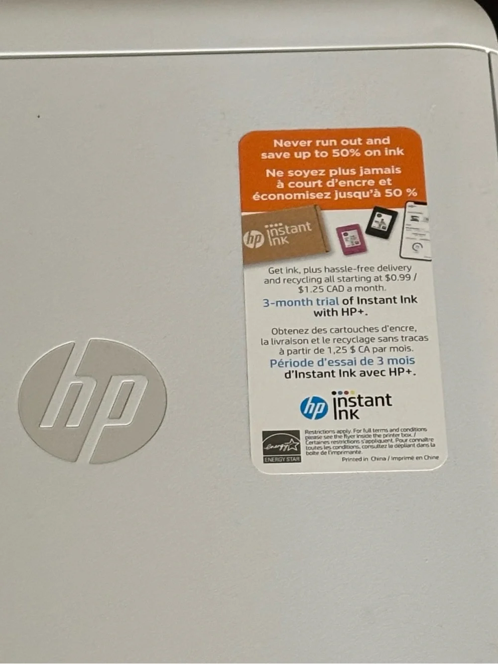 HP ENVY 6452e Printer in Light Gray with Blue Accent